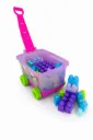 VAGON BTOYS, BOY TOYS, BLOCKS NIÑA, 54 PIEZAS, CON RUEDAS, VARIOS COLORES DISPONIBLES.