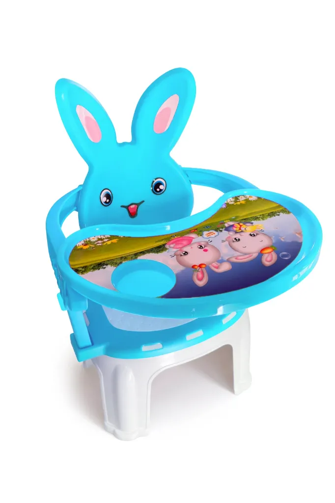[PRI-019-A] SILLA COMEDOR INFANTIL CONEJO AZUL