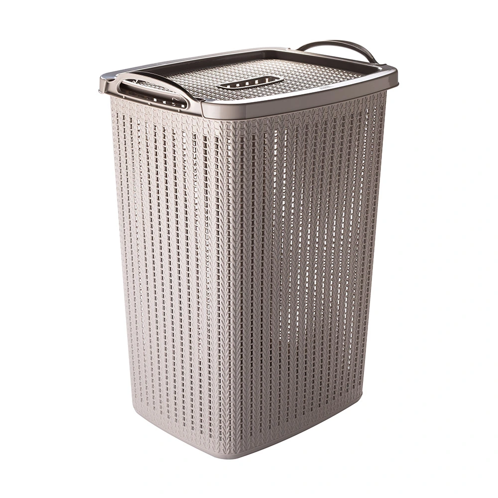 [3287] CESTO TRAMA PARA ROPA 40 L (GRIS)