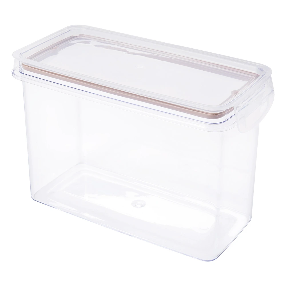 [13624] PORTA ALIMENTOS TRABA MAS RECTANGULAR CRISTAL 1.9L (BEIGE)