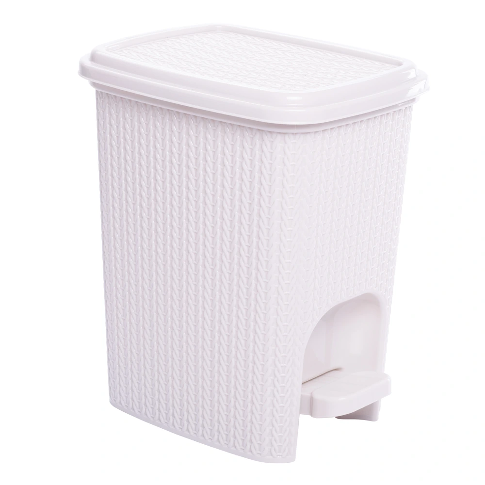 [14051] BASURERO TRAMA CON PEDAL 20 L (BLANCO)