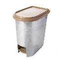 BASURERO RECTANGULAR DECORADO CON PEDAL 7L (BEIGE)
